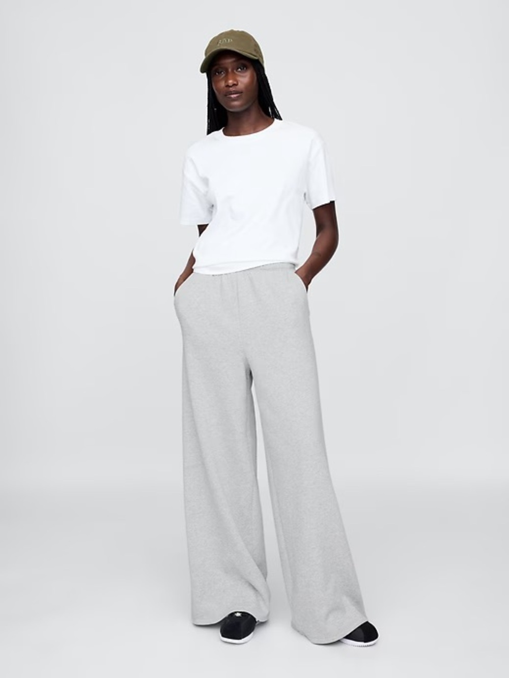 Gap Grey Wide Leg Comfy Sweatpants sz XL